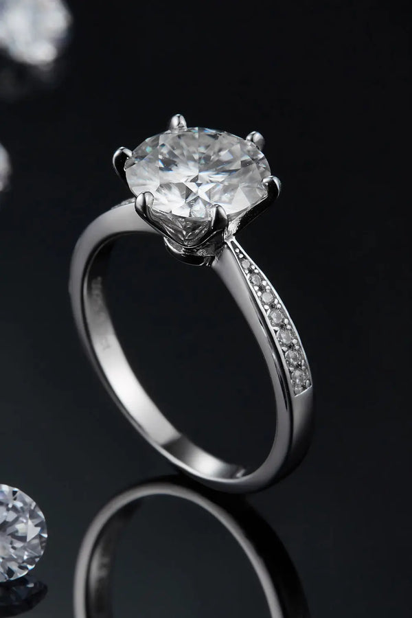 3 Carat Moissanite Side Stone Ring Trendsi